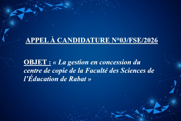  APPEL À CANDIDATURE N°03/FSE/2026